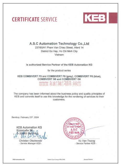 Keb certificate asc vn