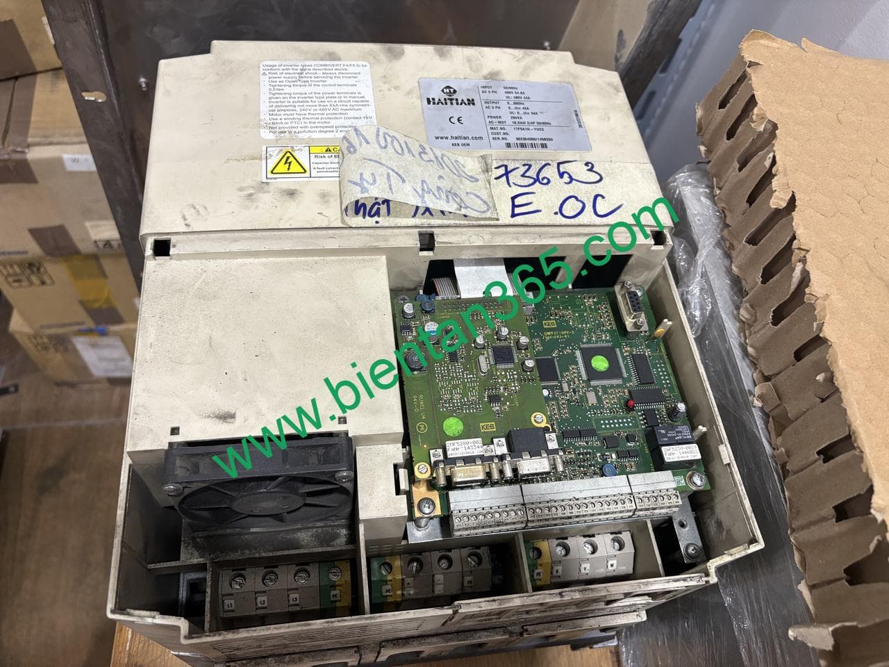 Sua thanh cong bien tan keb f5 18.5kw haitian loi e.oc